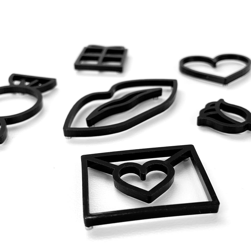 Seasonal Letter Set - Valentine's Day Jut Pack - Black